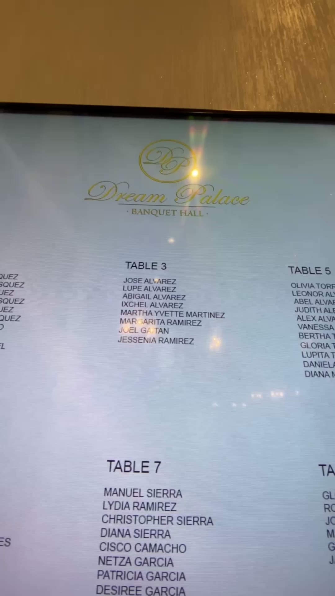 Dream Palace Banquet Hall Menu