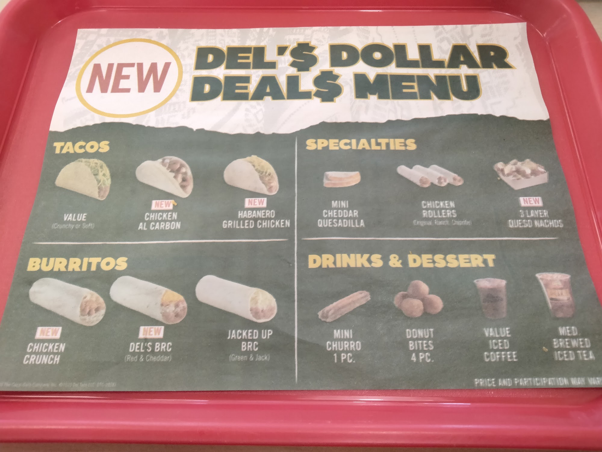 Del Taco Menu