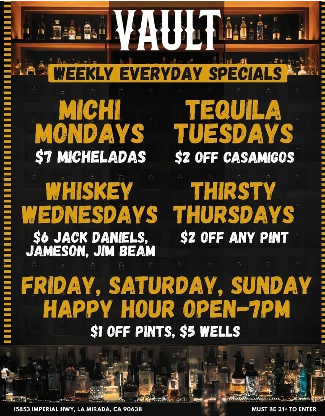 Vault Cocktails Menu