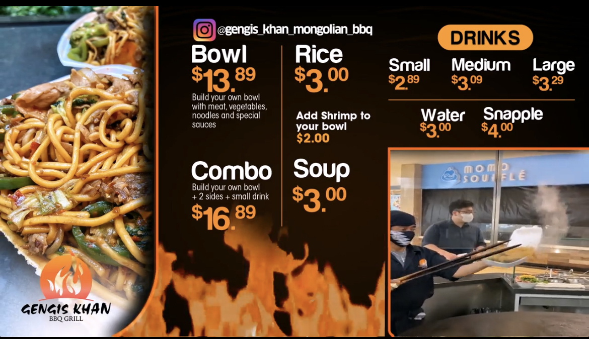 Gengis Khan Menu