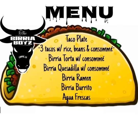 The Birria Boyz Menu