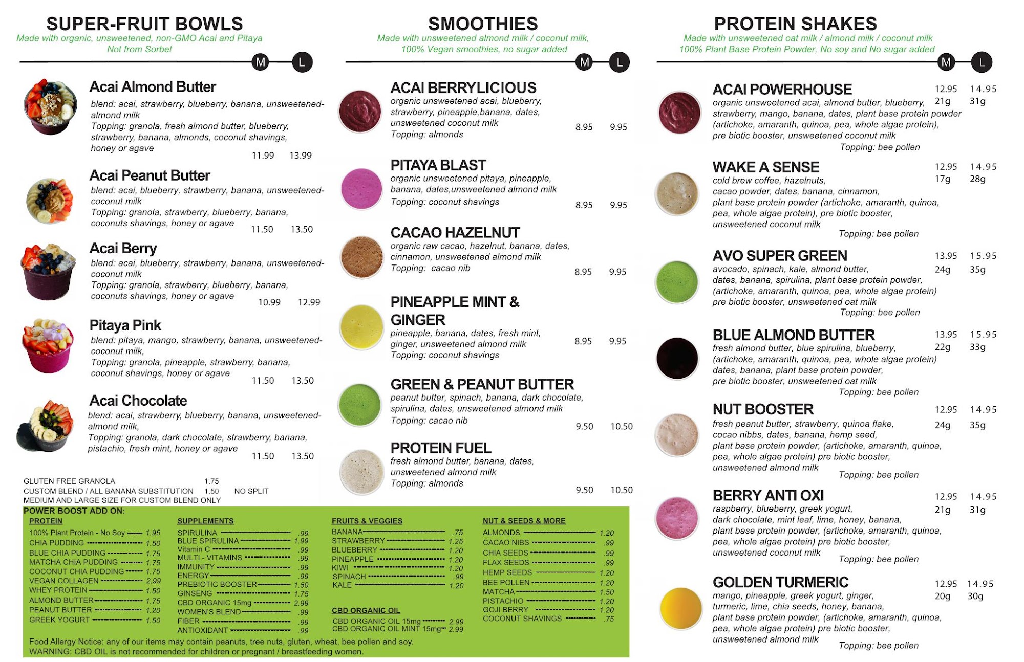 Natural Cultures Menu