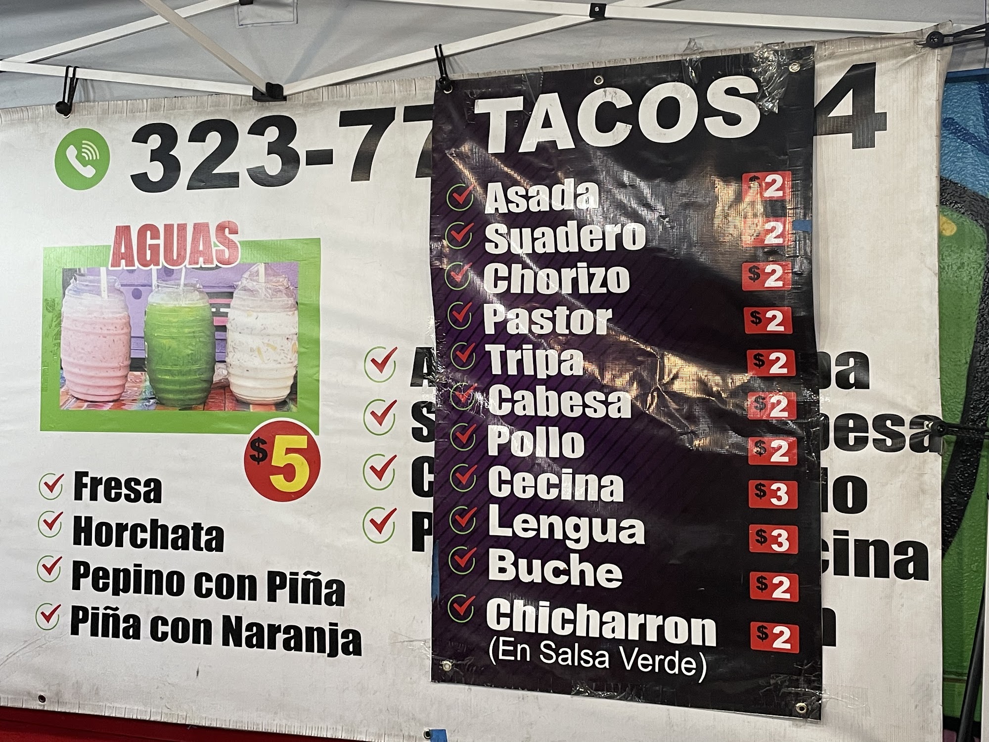 Tacos Pantera Menu