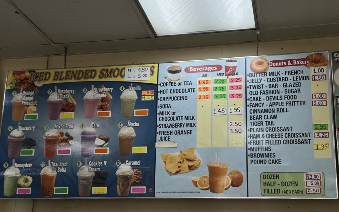 Perfect Donuts Menu