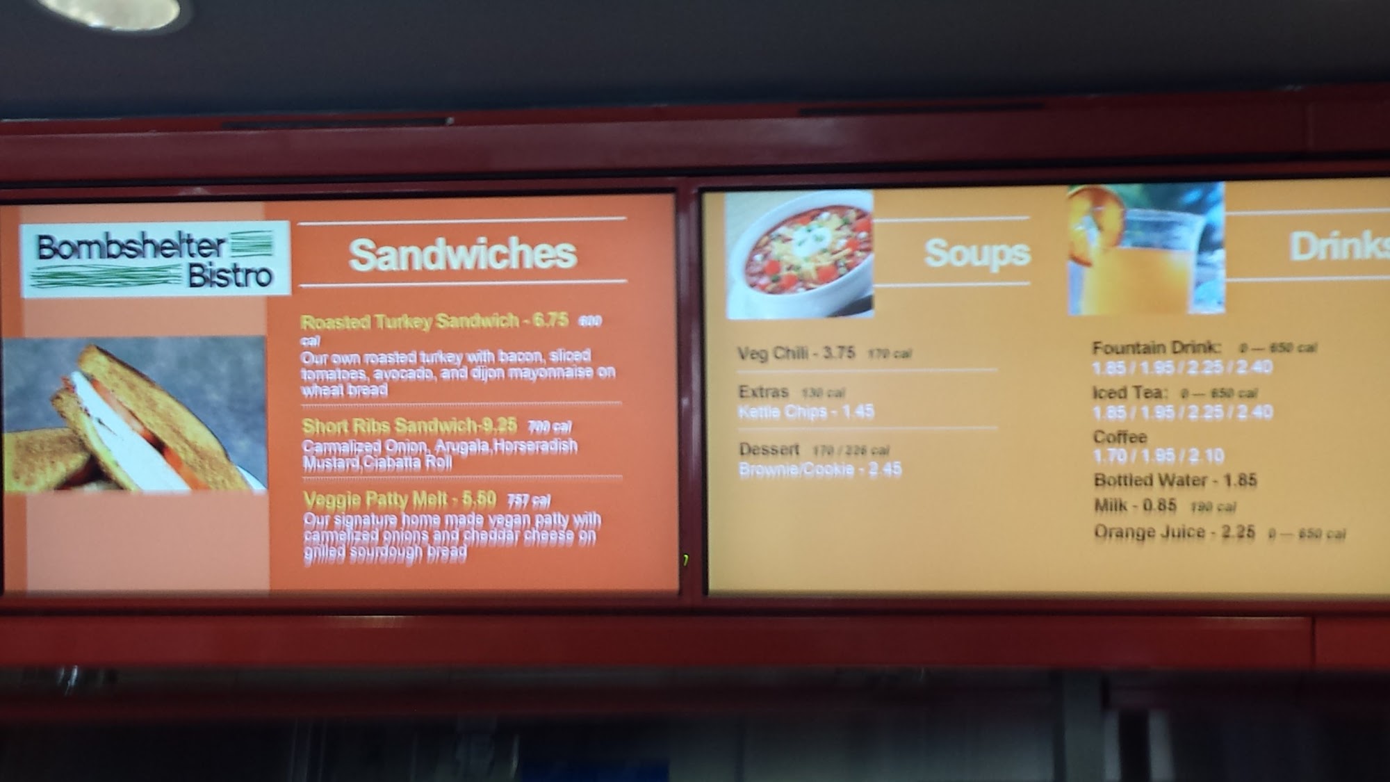 Bombshelter Bistro Menu