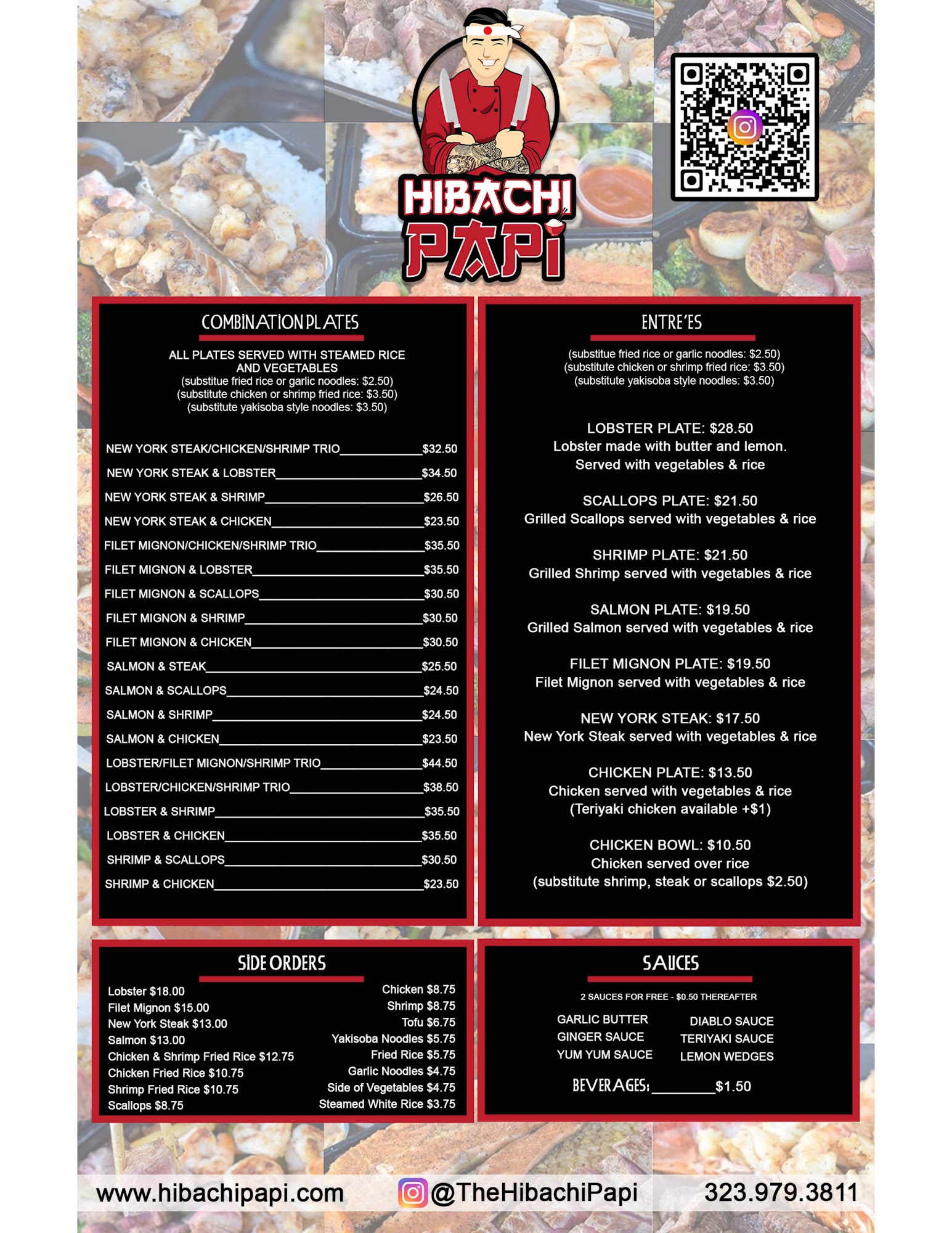 Hibachi Papí Menu