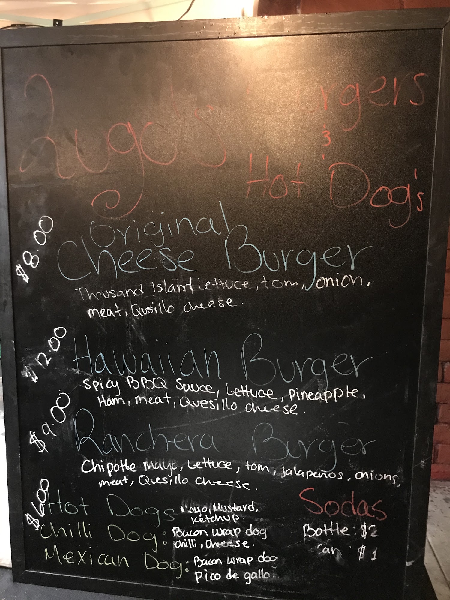 Lugo’s burgers Menu