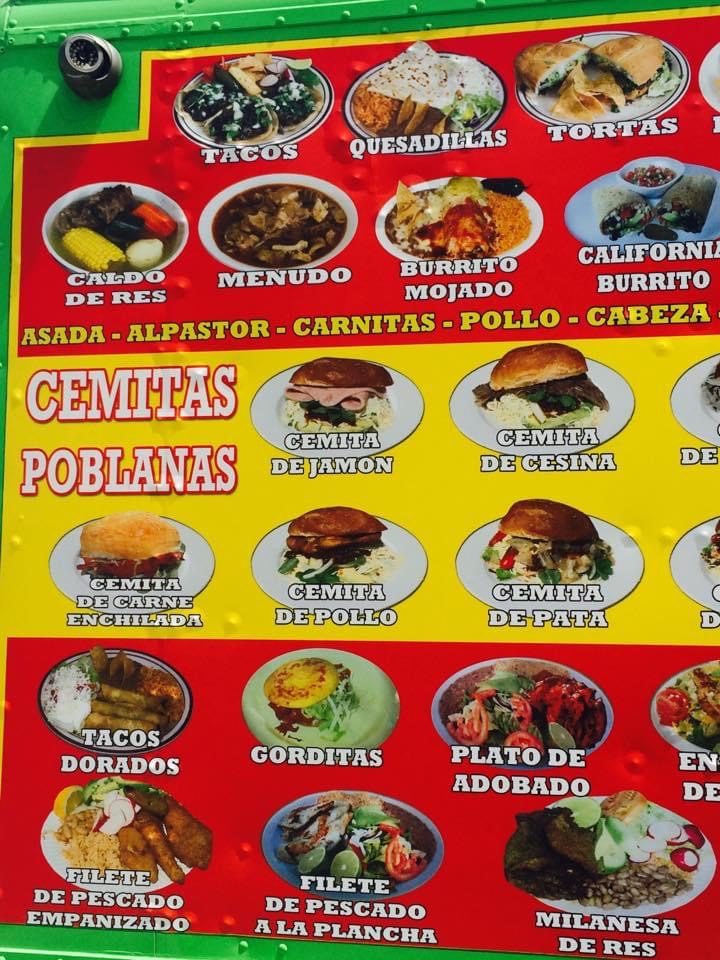 Paloma Celestial Catering Truck Menu