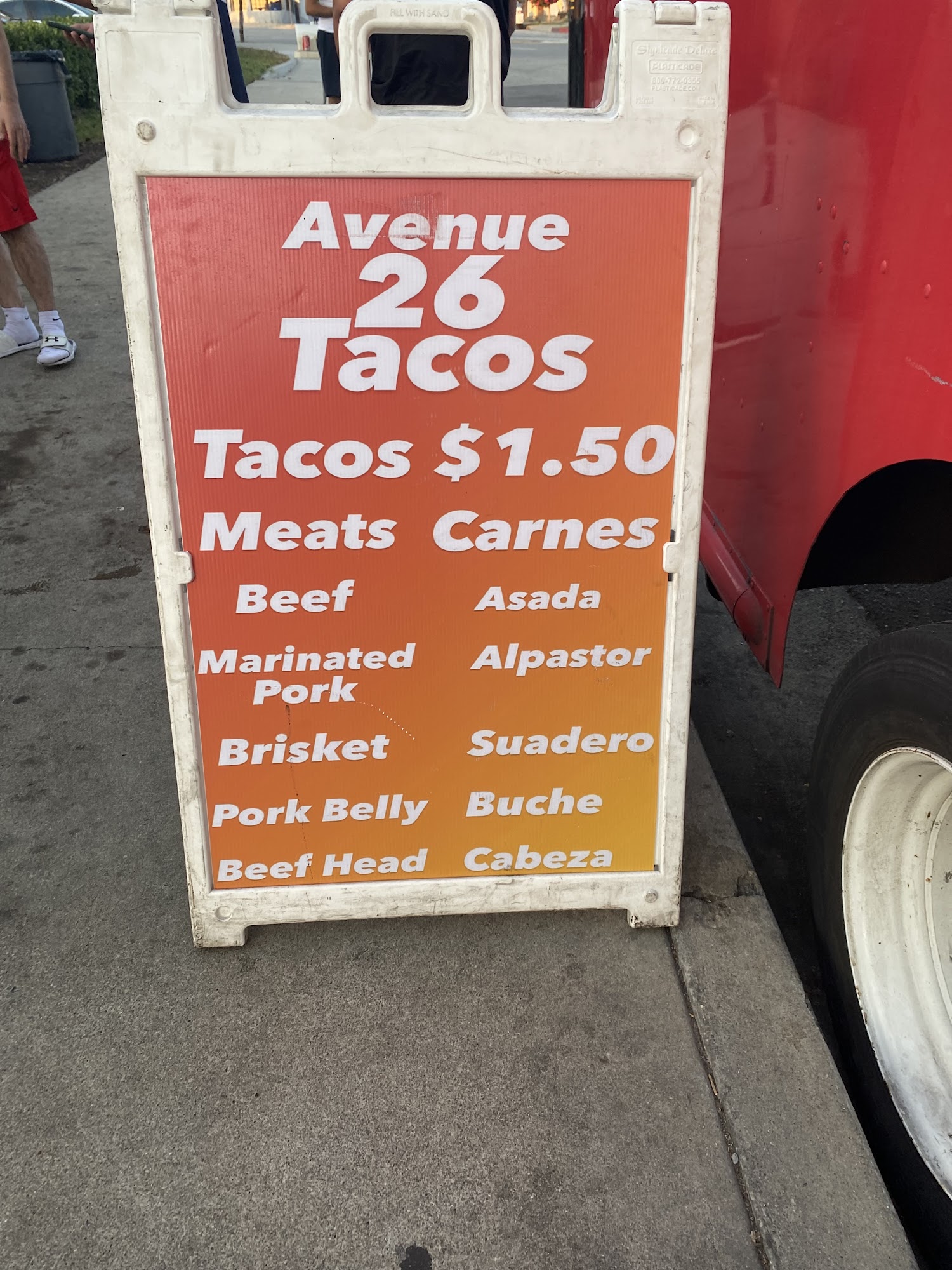 Avenue 26 Tacos Menu
