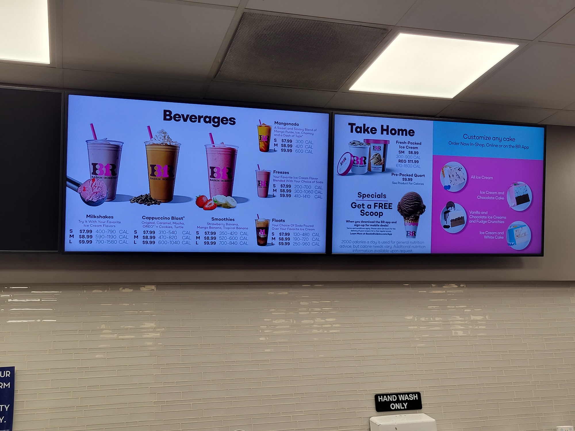 Baskin-Robbins Menu