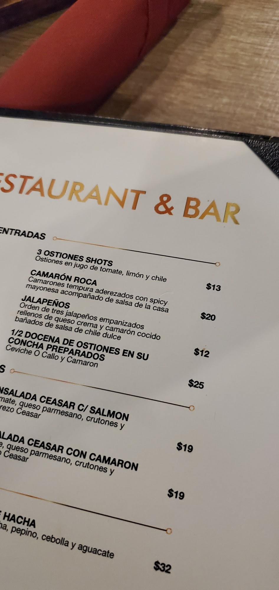 701 Restaurant & Bar Menu