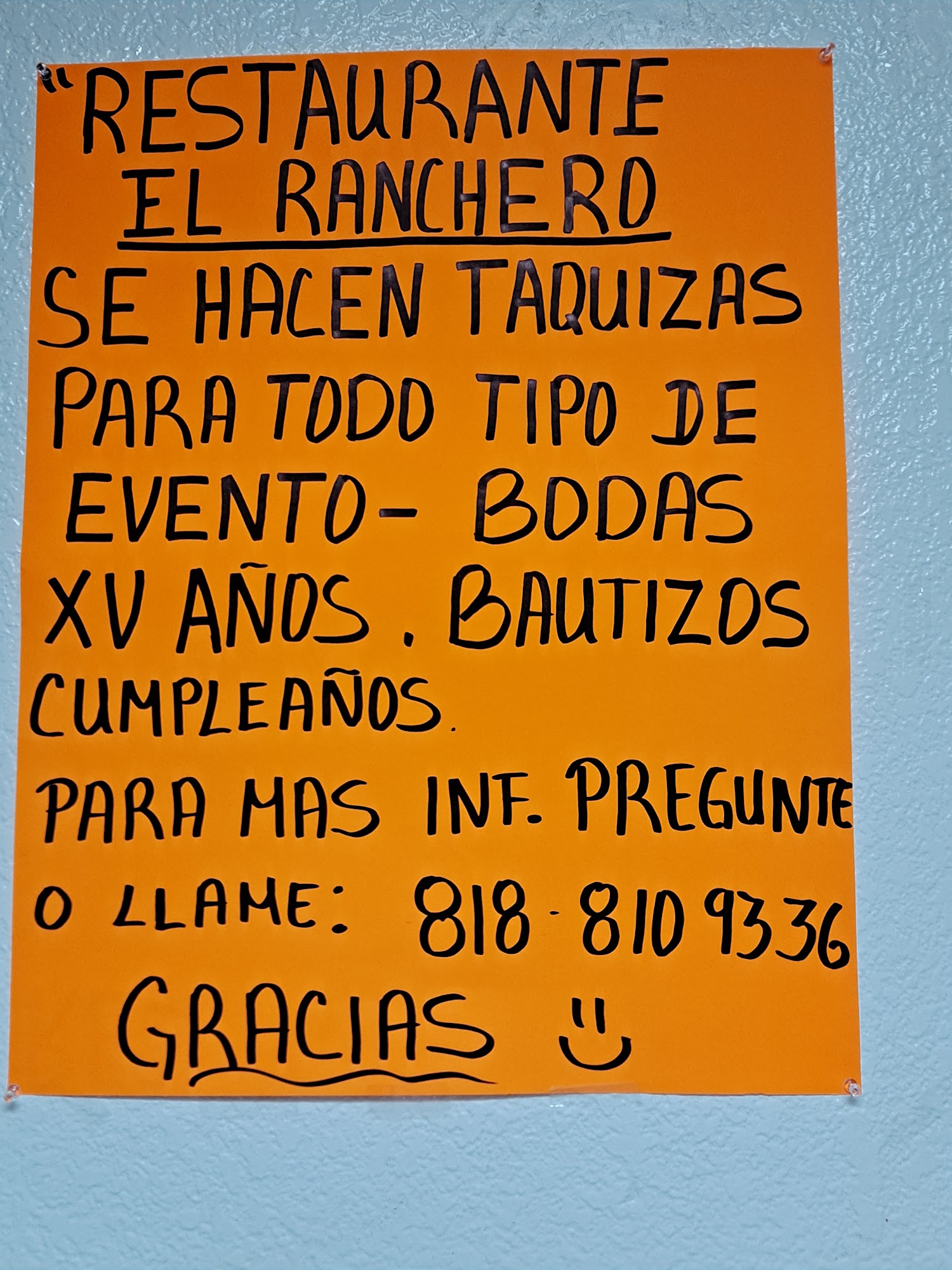 Ranchero Mexican Food Menu