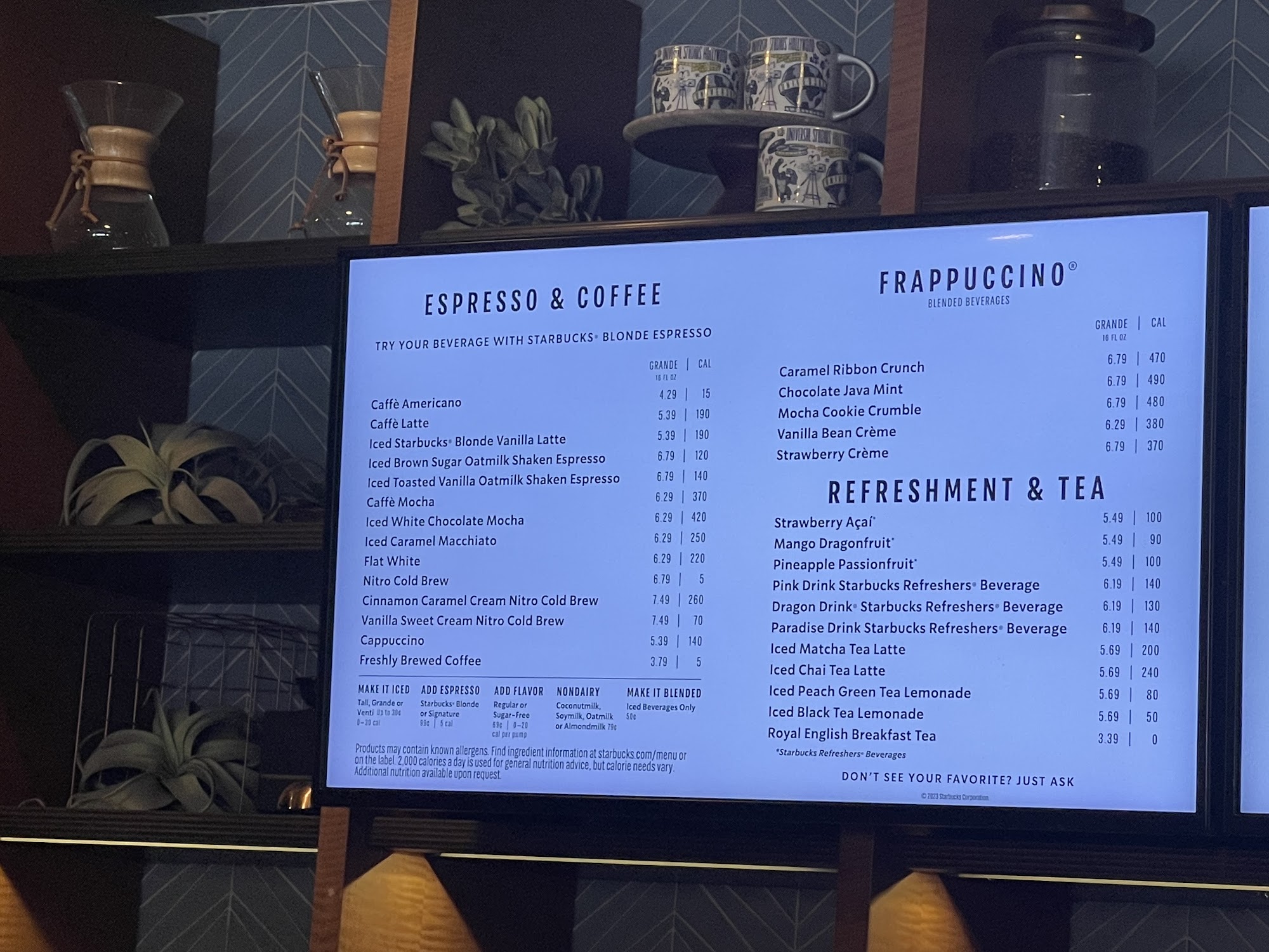Starbucks Menu