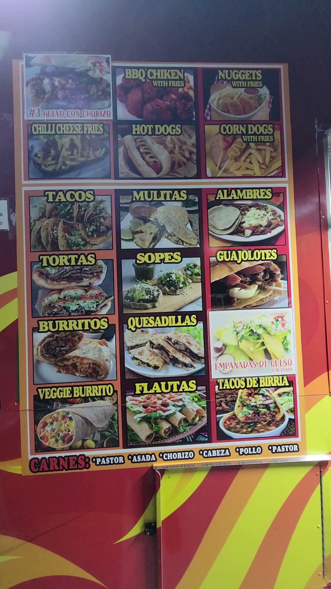 La chaparrita Mexican food Menu