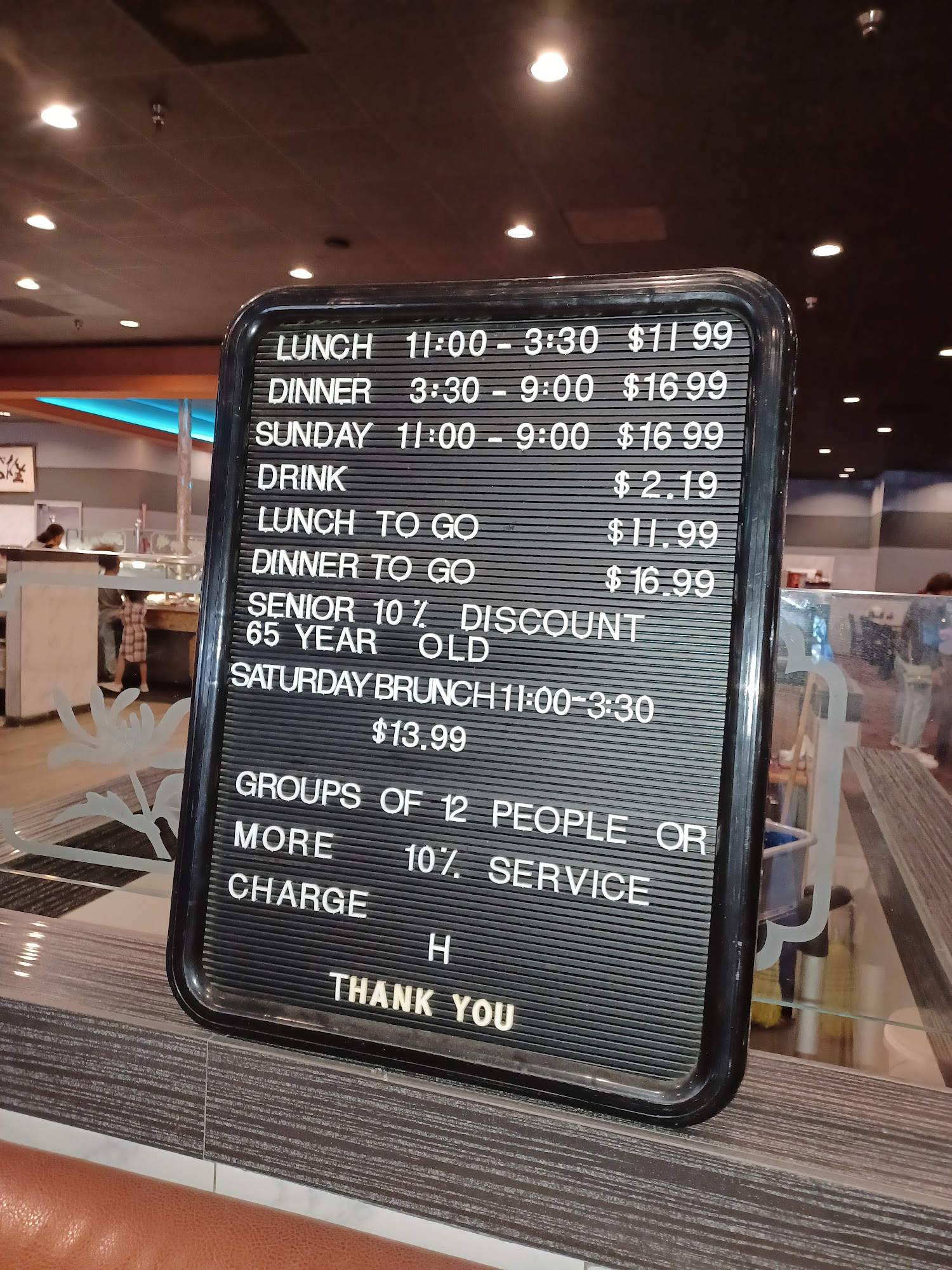 Happy Buffet Menu