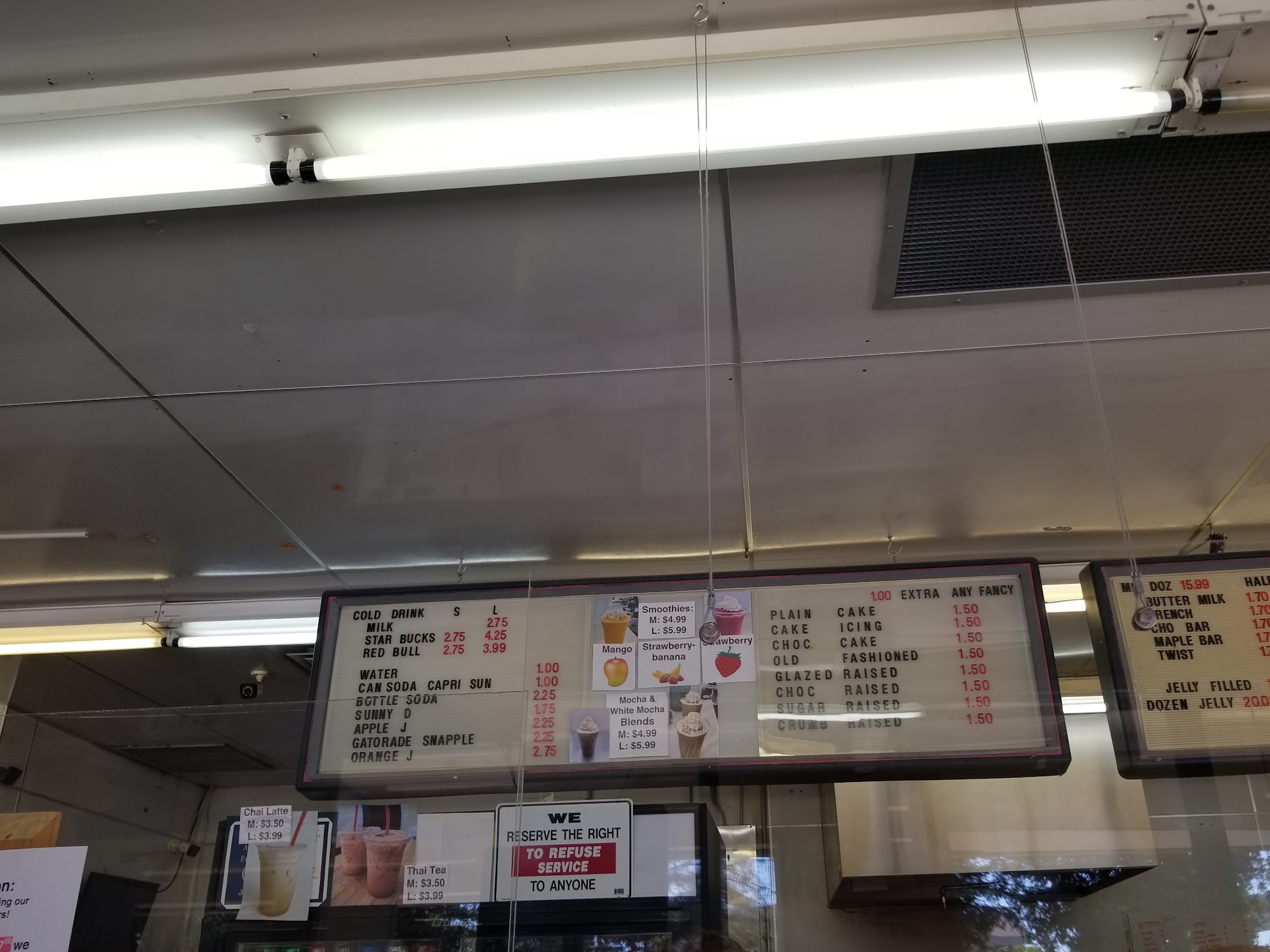 Hillsdale Donuts Menu