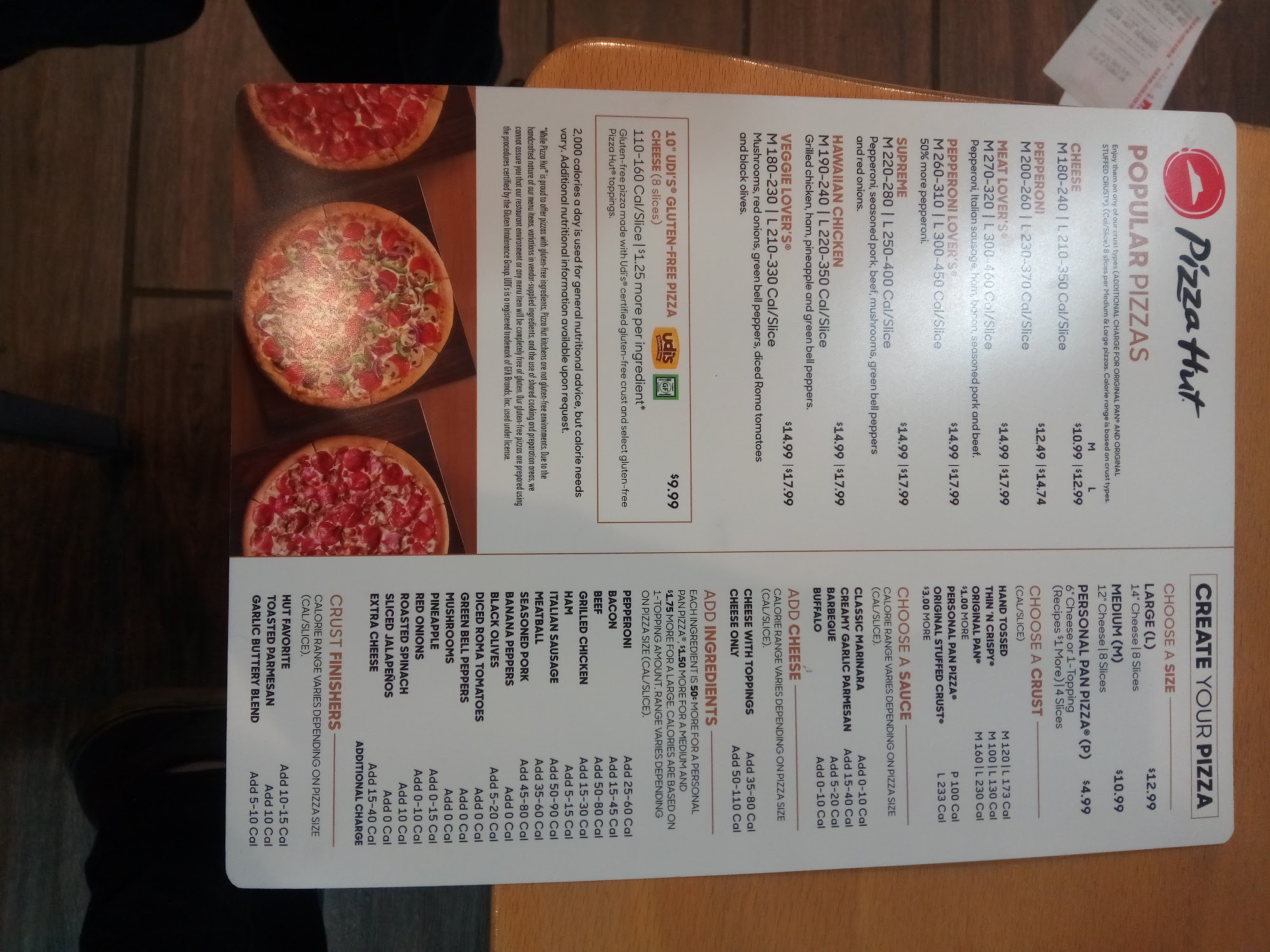 Pizza Hut Menu