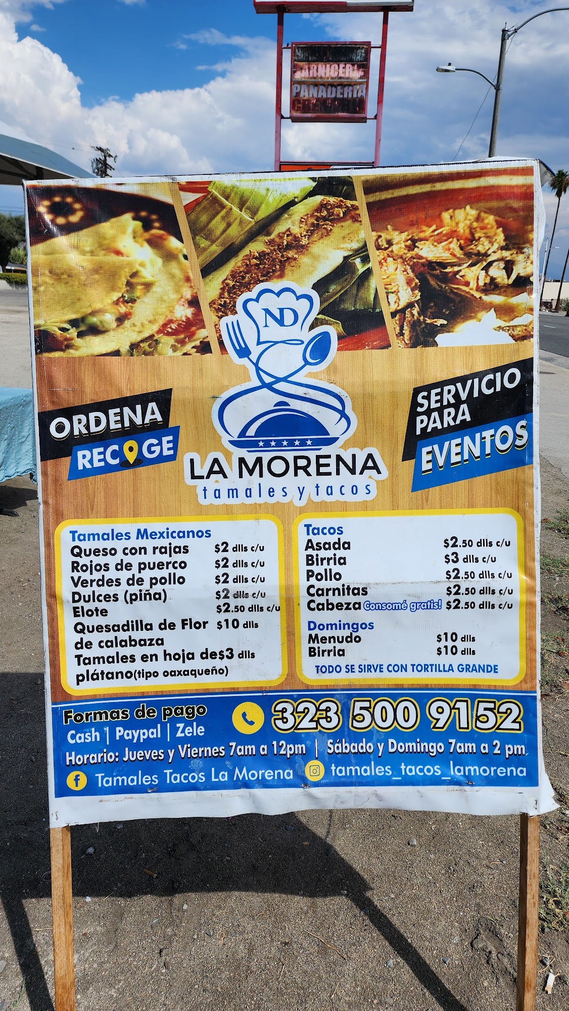 La Morena Tacos and Tamales Menu