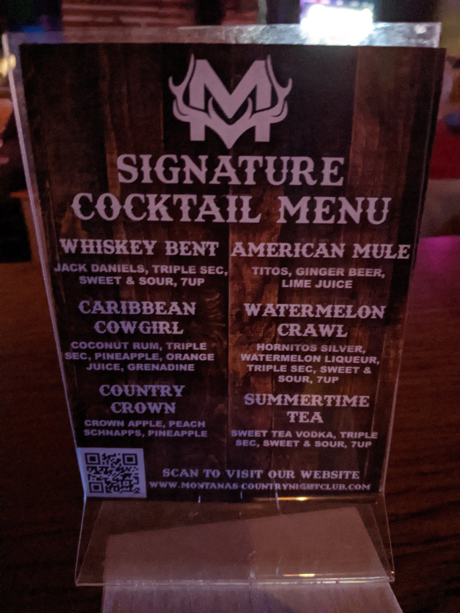 Montana's Menu