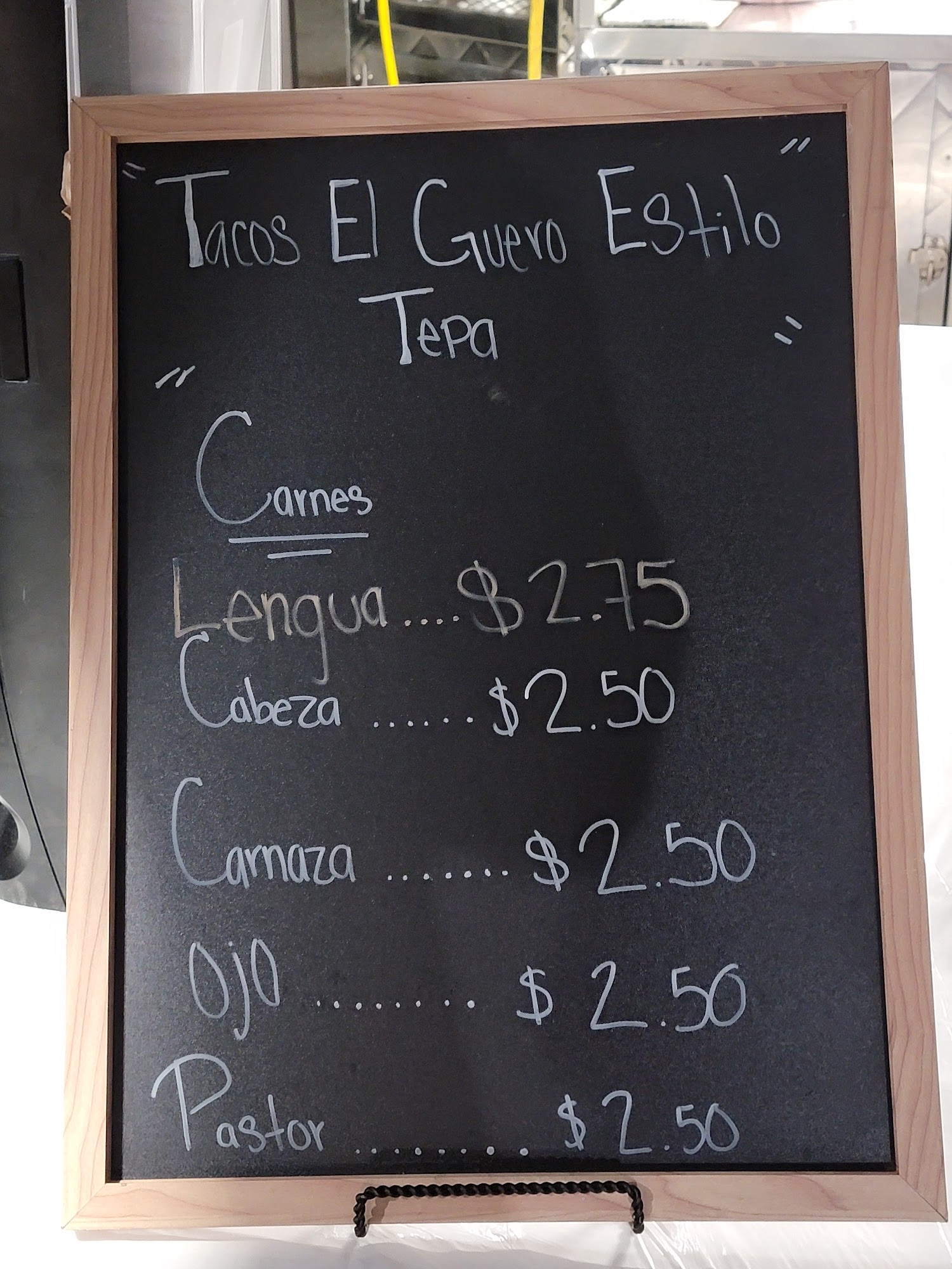 Tacos El Güero Menu