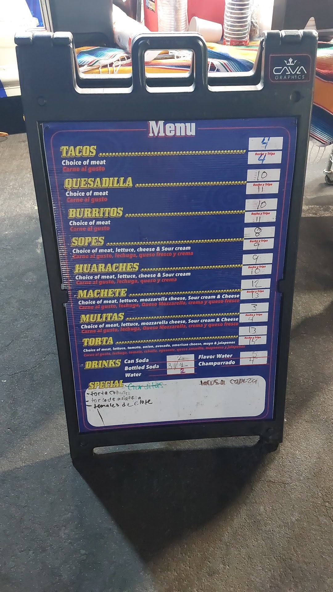 Tacos El Manteca Menu