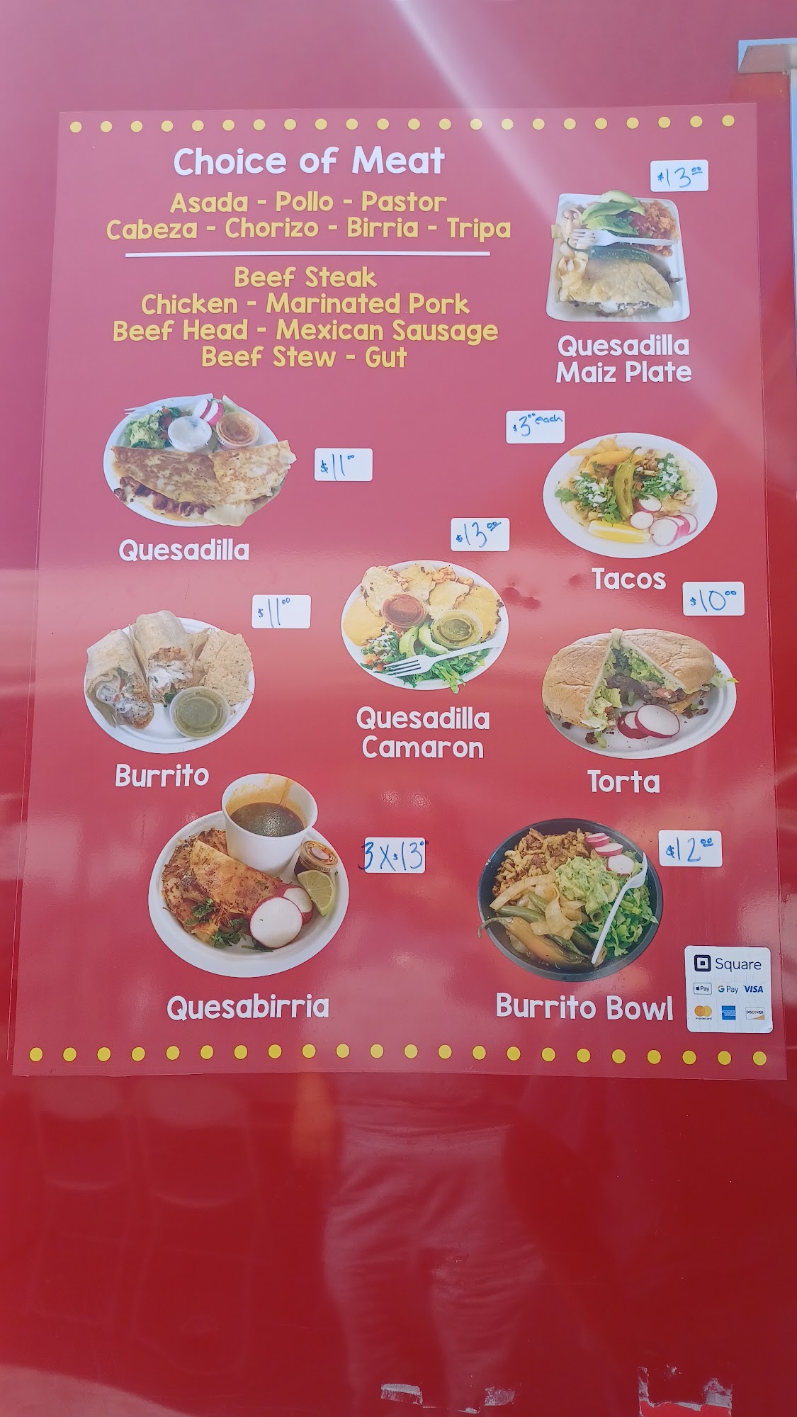 Tacos La Guerita Menu