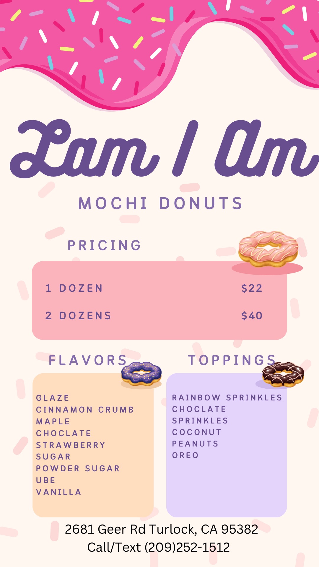 Lam I Am Mochi Donuts Menu