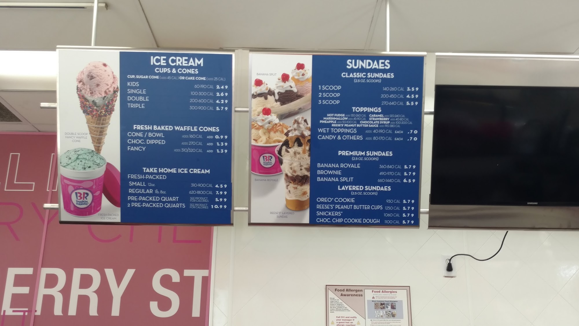 Baskin-Robbins Menu