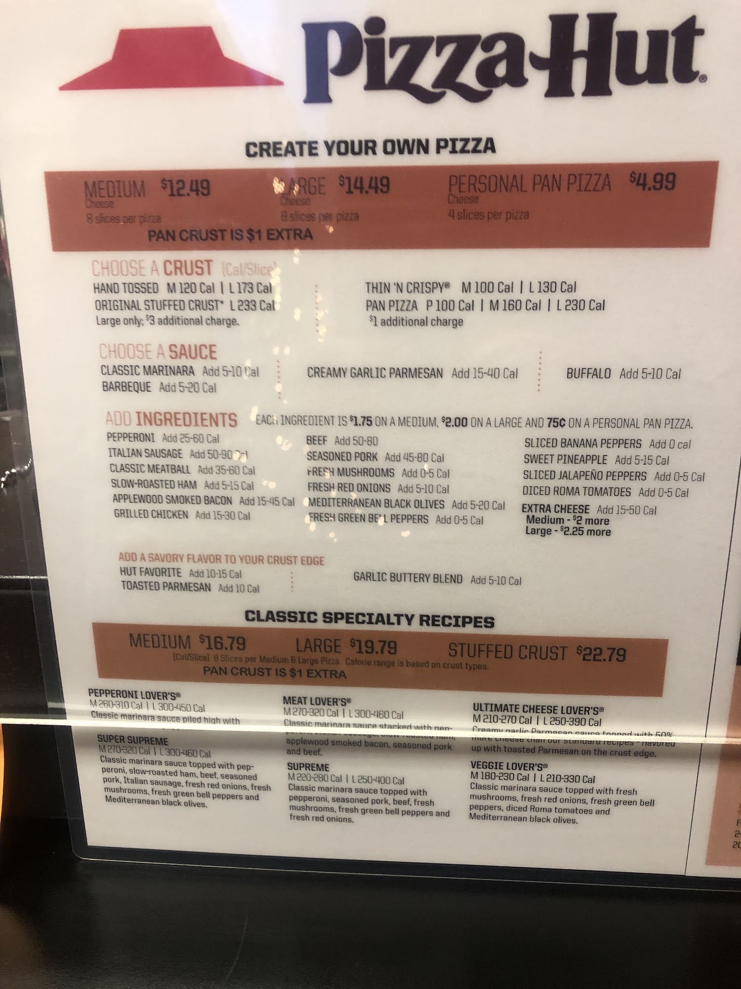 Pizza Hut Menu