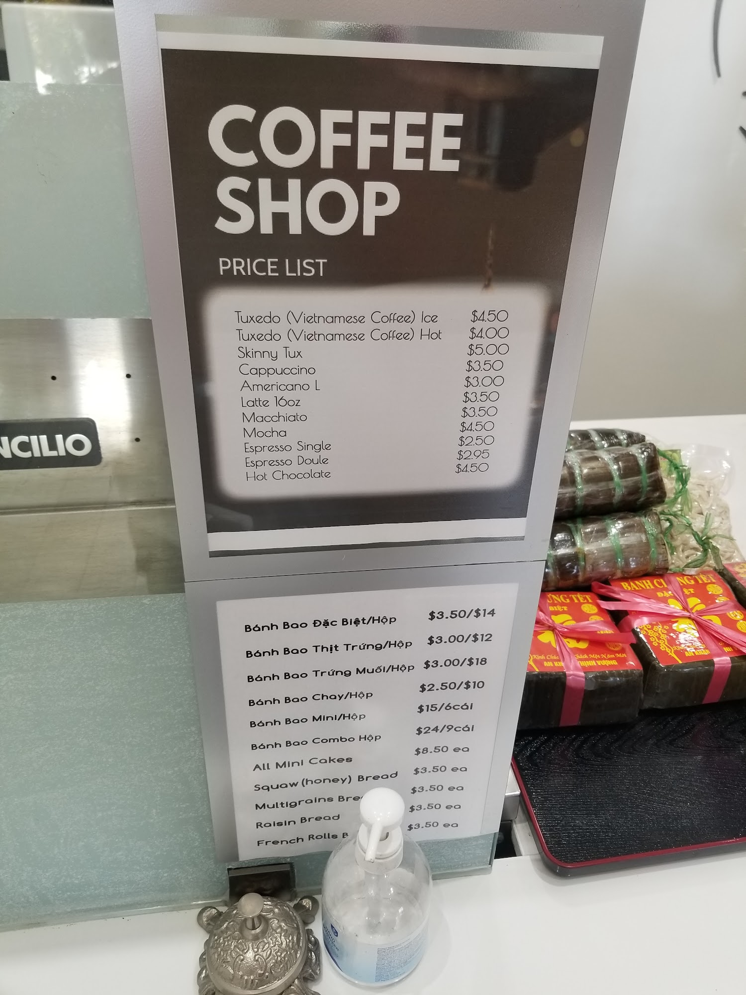 JB Wholesale Bakery and Coffee Menu