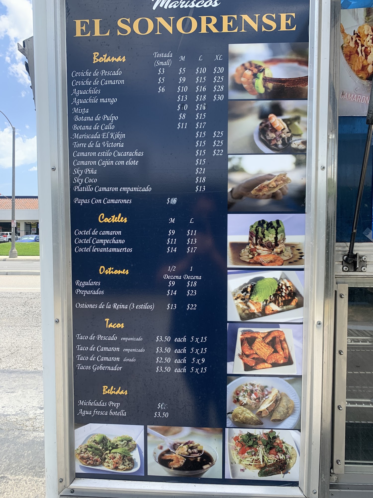 Mariscos El Sonorense Menu