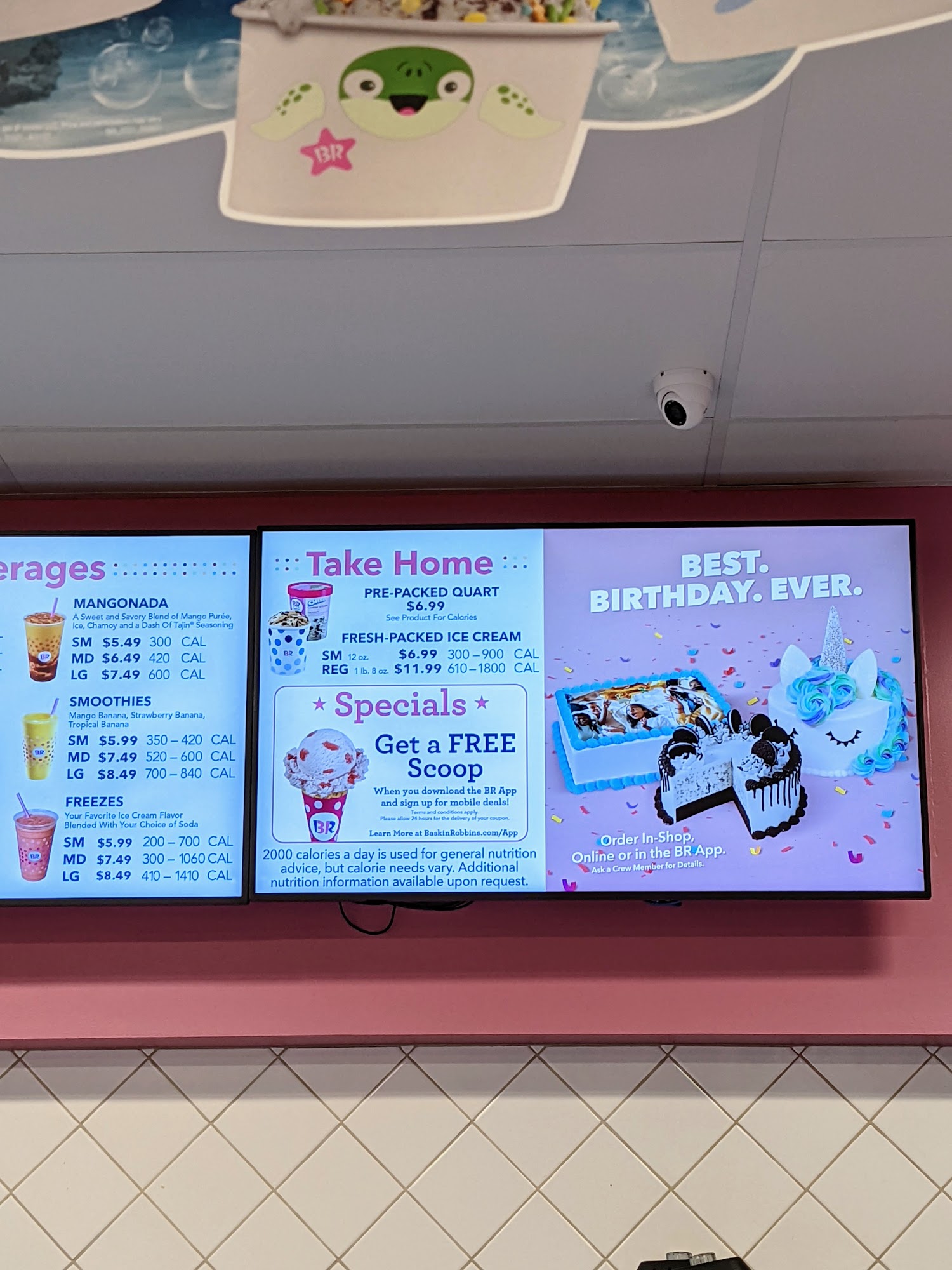 Baskin-Robbins Menu