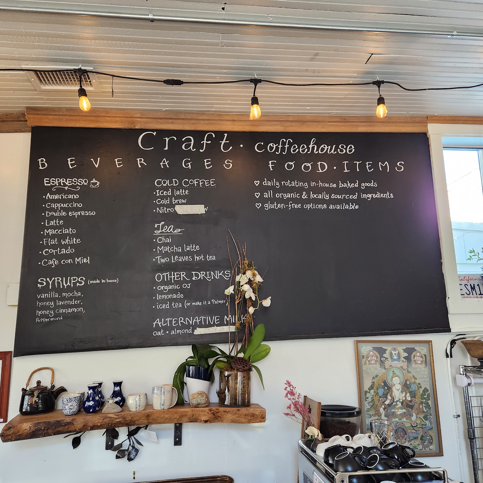 Craft Coffee House Menu