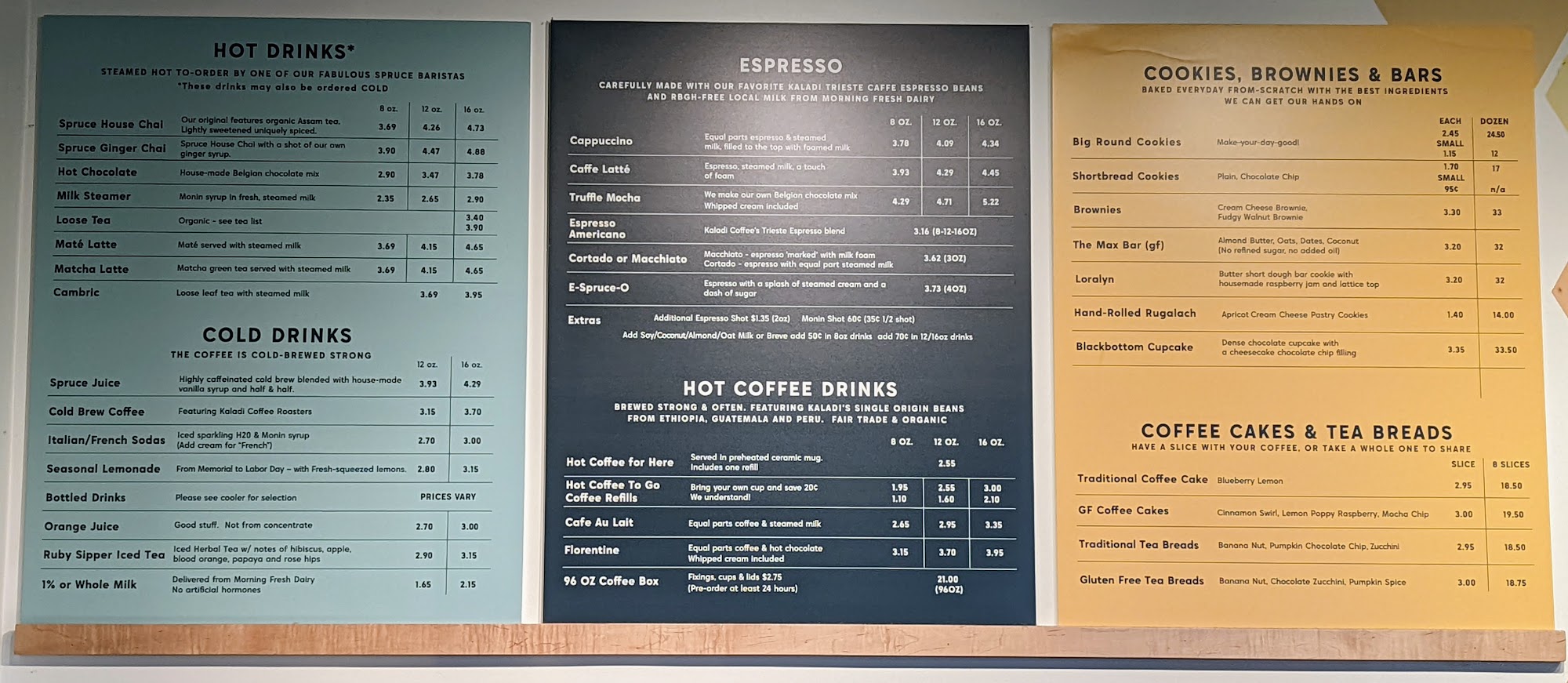 Spruce Cafe Menu