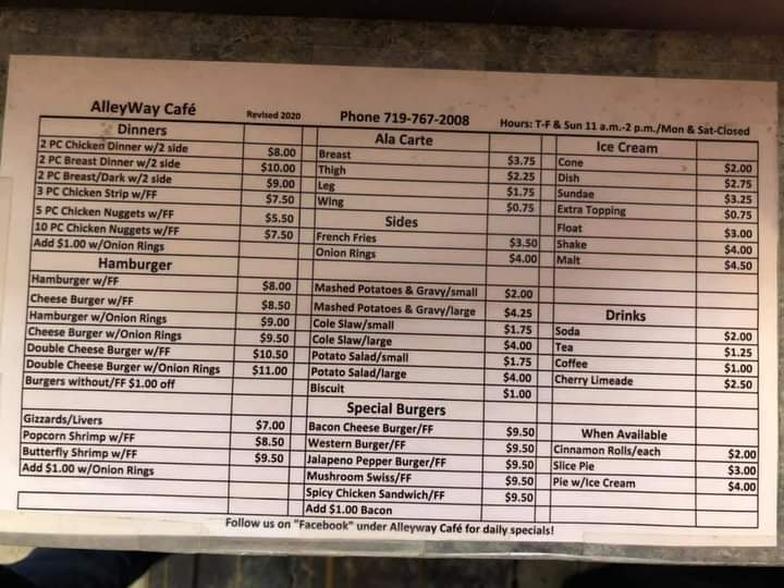 Fortanel Bakery Menu