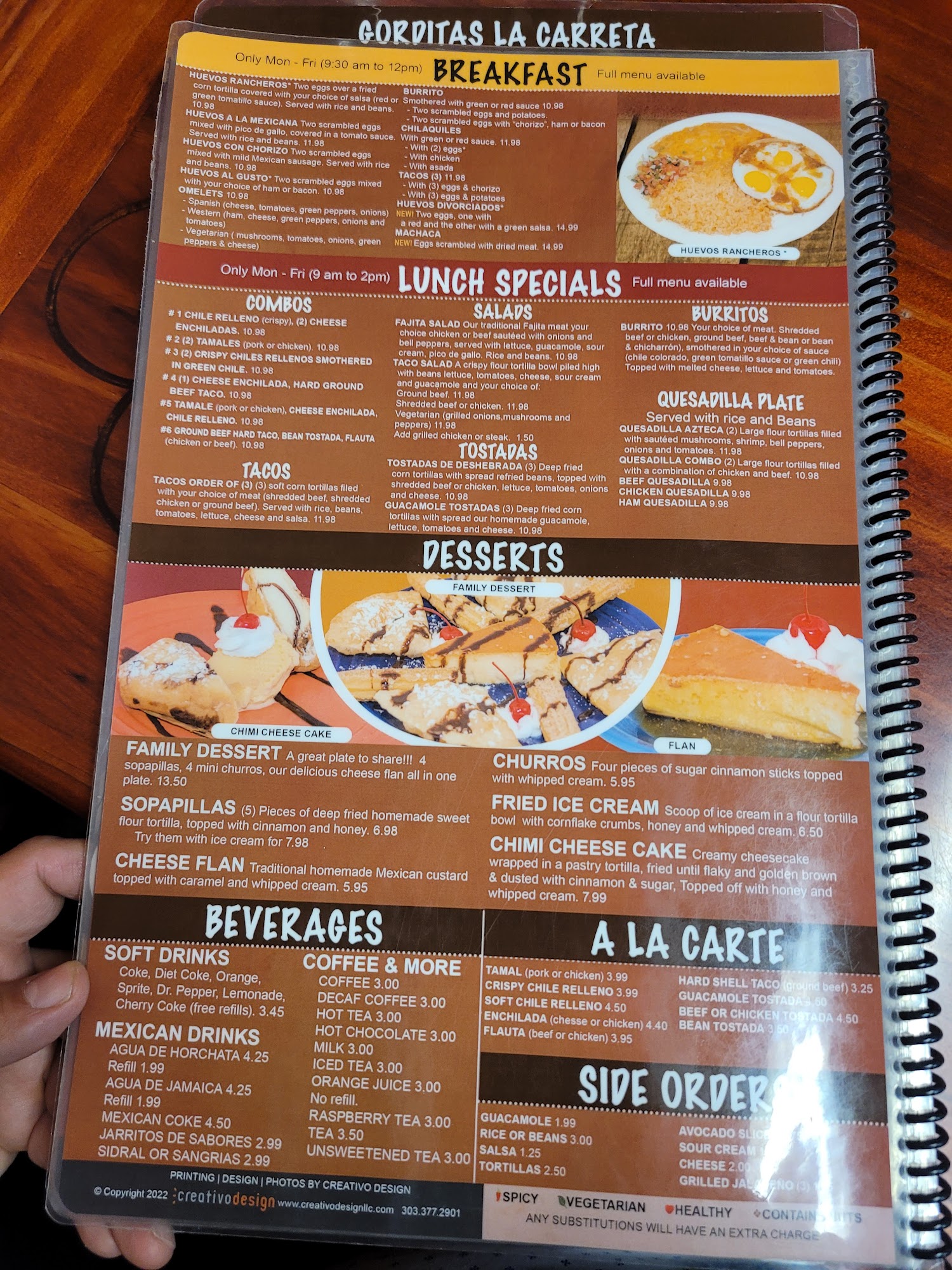 La Carreta Mexican Restaurant Menu