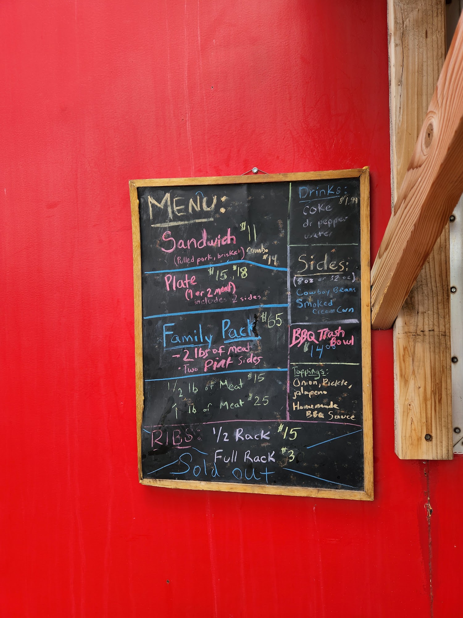 Smokin Rusty’s BBQ Menu