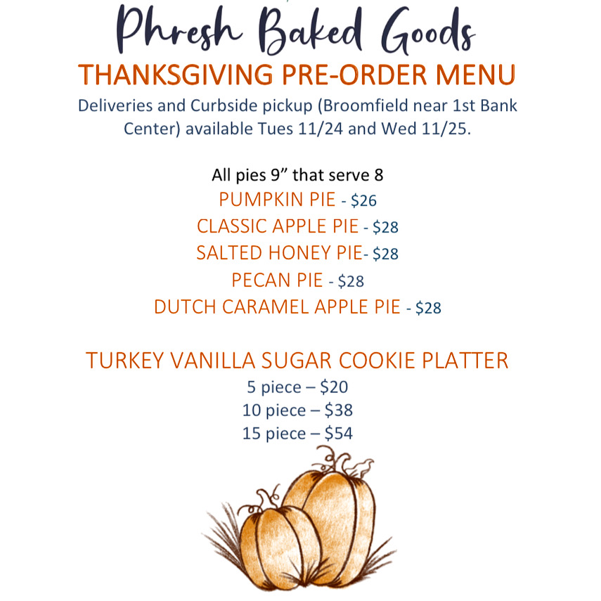 Phresh Baked Goods Menu