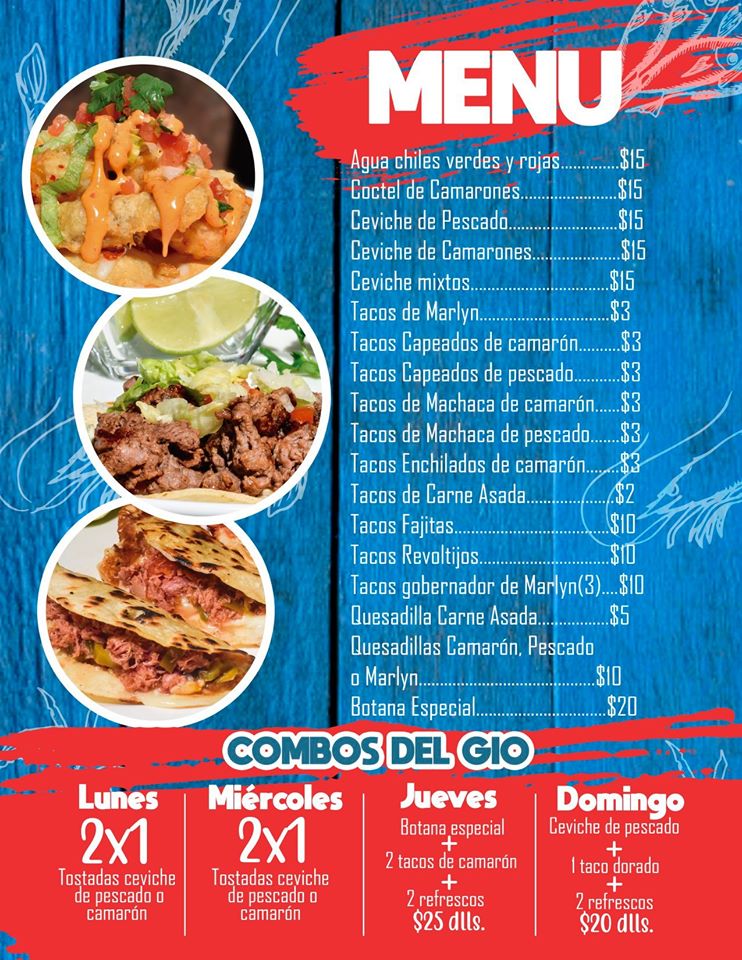 Tacos Y Mariscos Gio Menu