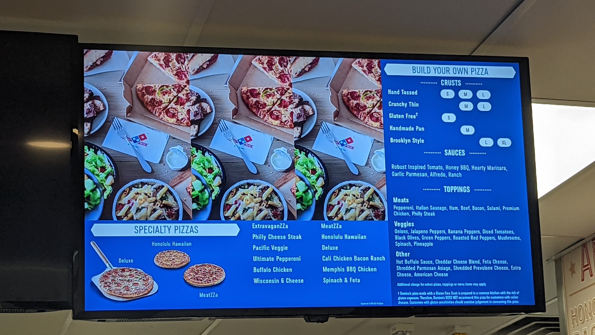 Domino's Pizza Menu