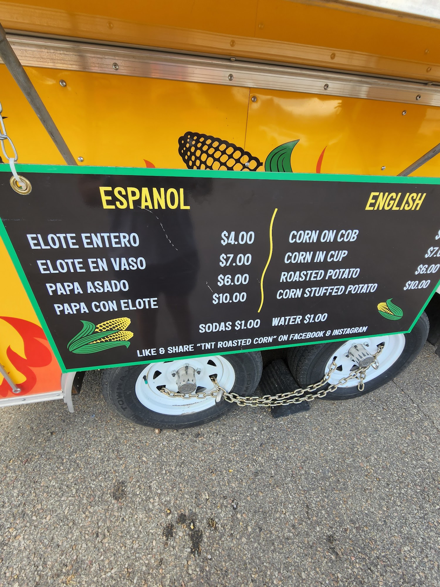 TNT Roasted Corn 'Elotes' Menu