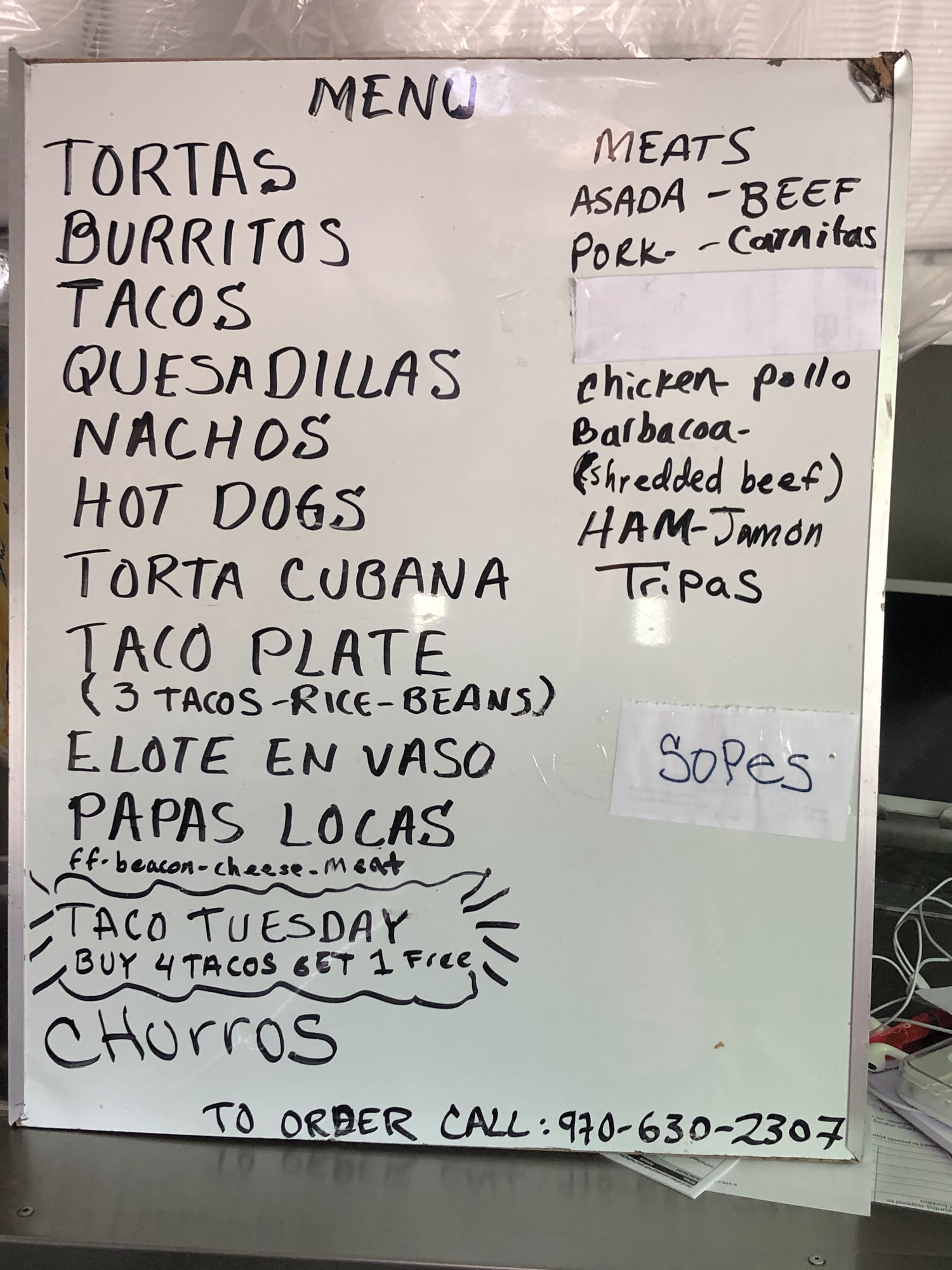 Tacos & Tortas kary Menu