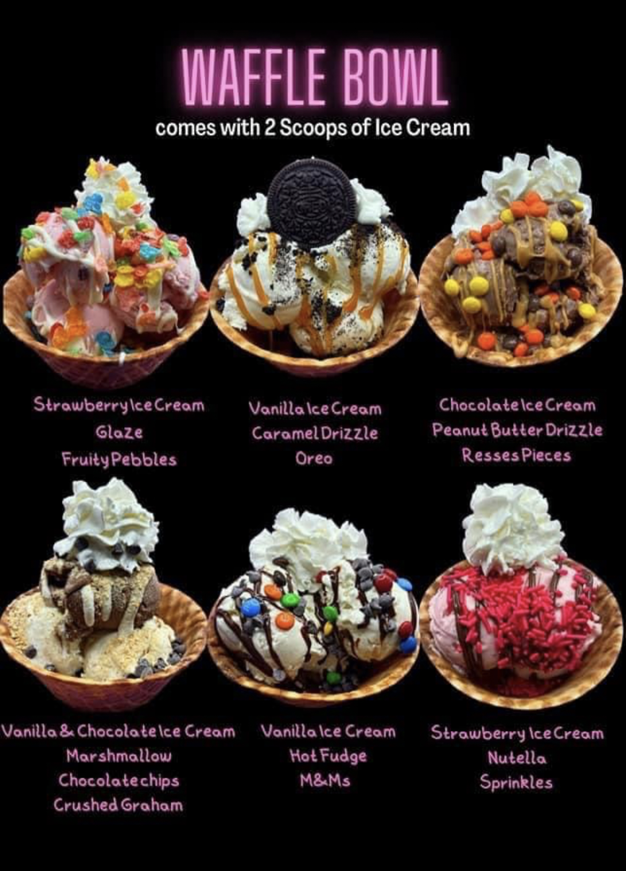 SweetNess Bites LLC Menu