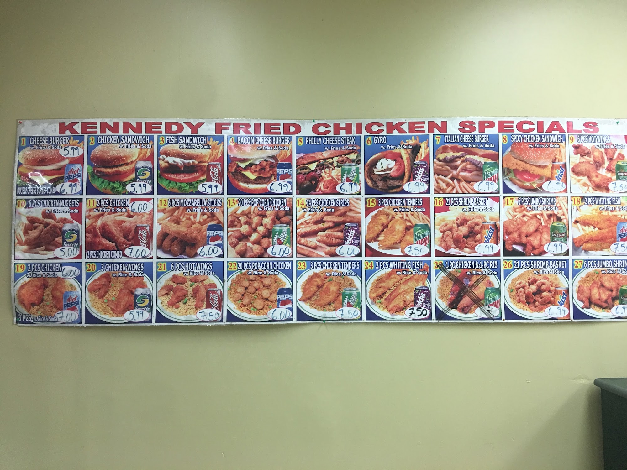 Kennedy Fried Chicken Menu