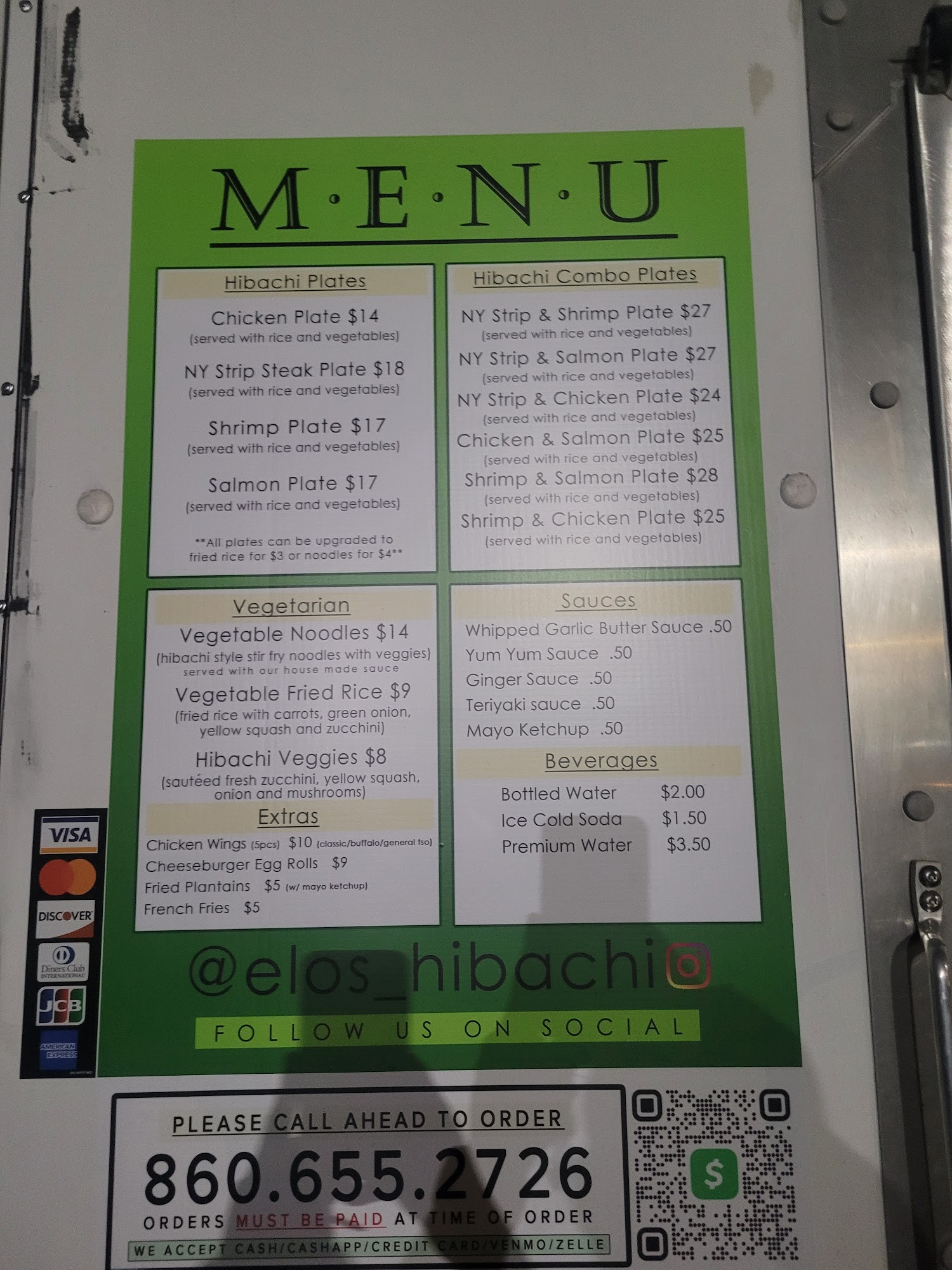 Elo's Hibachi Food Truck Menu