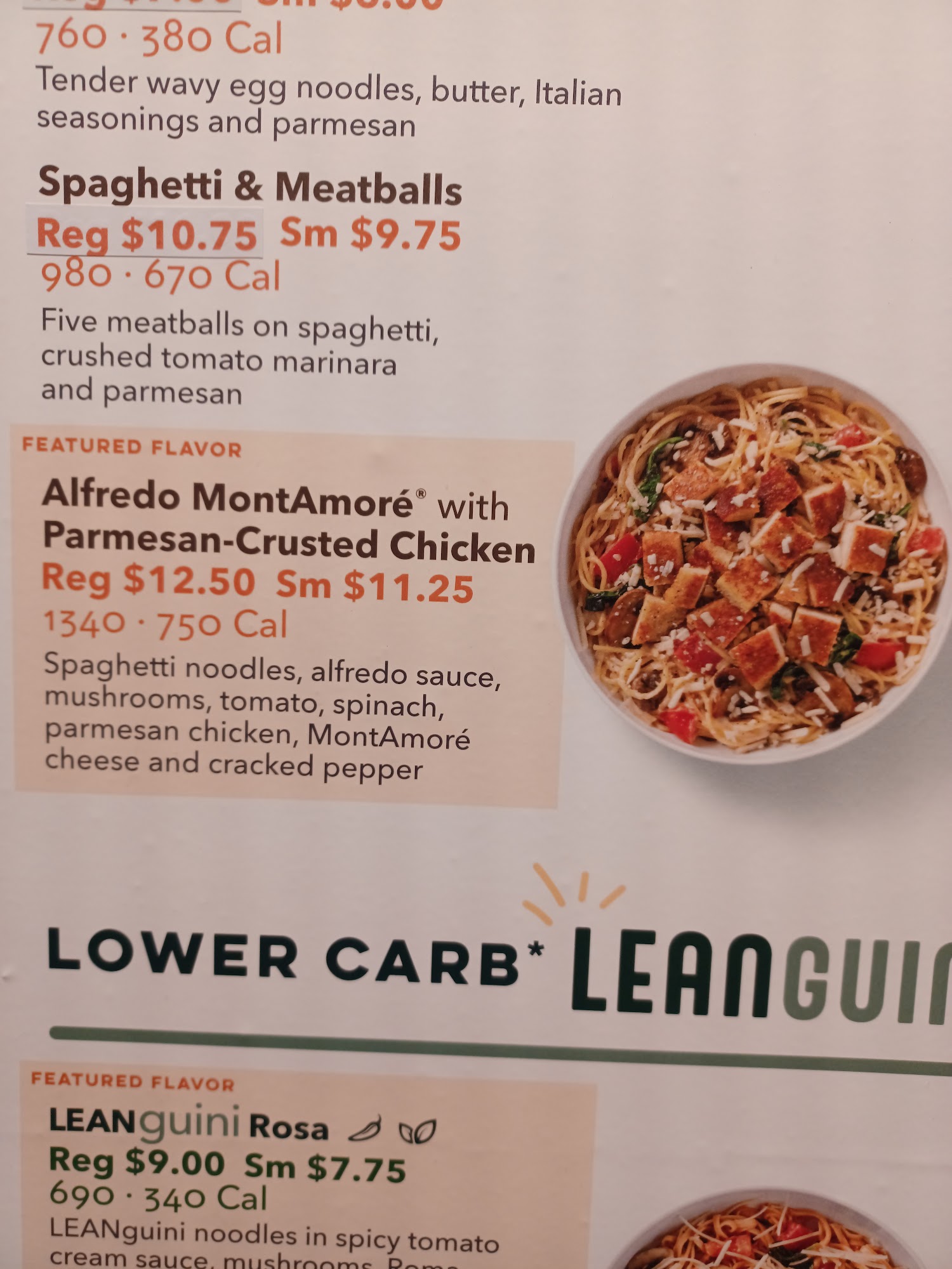 Noodles and Company Menu