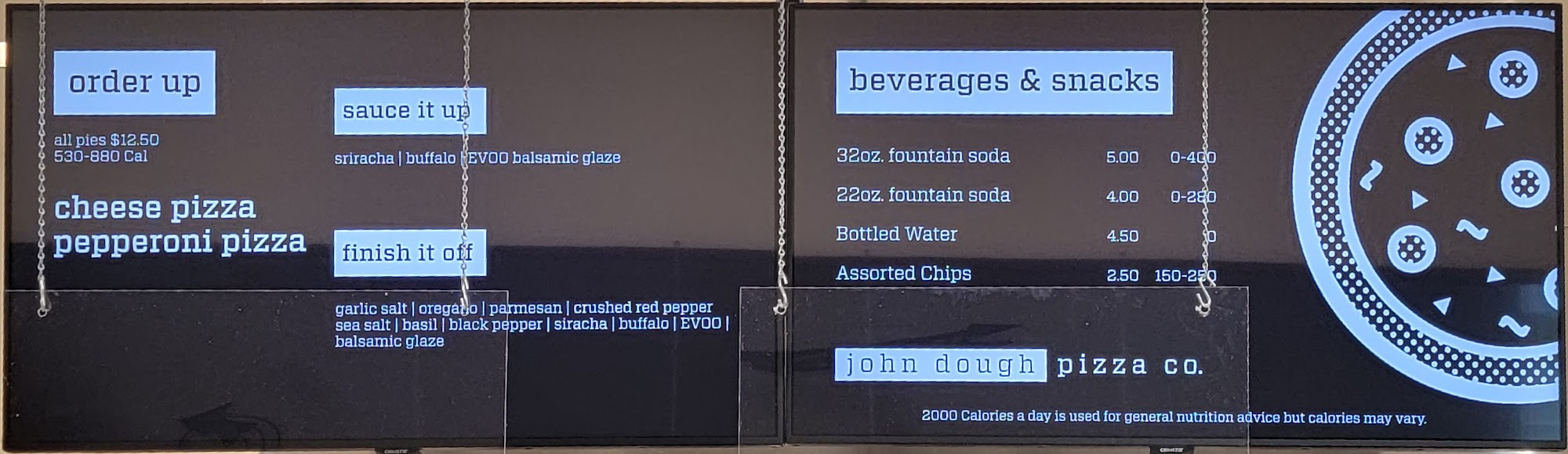 John Dough Pizza Menu