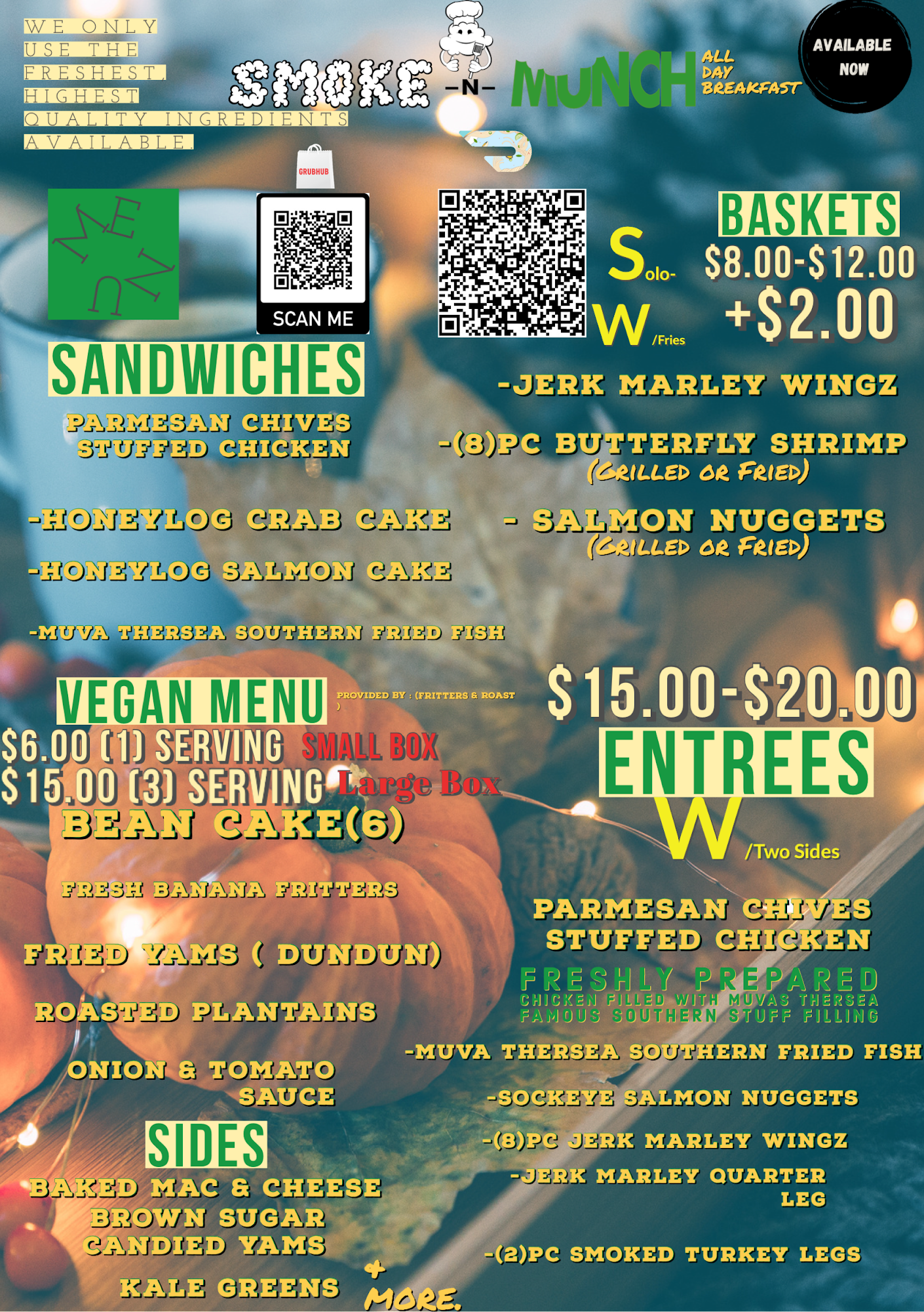 SmokenMunchDc Menu