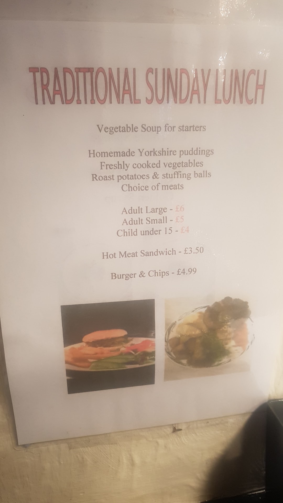 The Red Lion Menu
