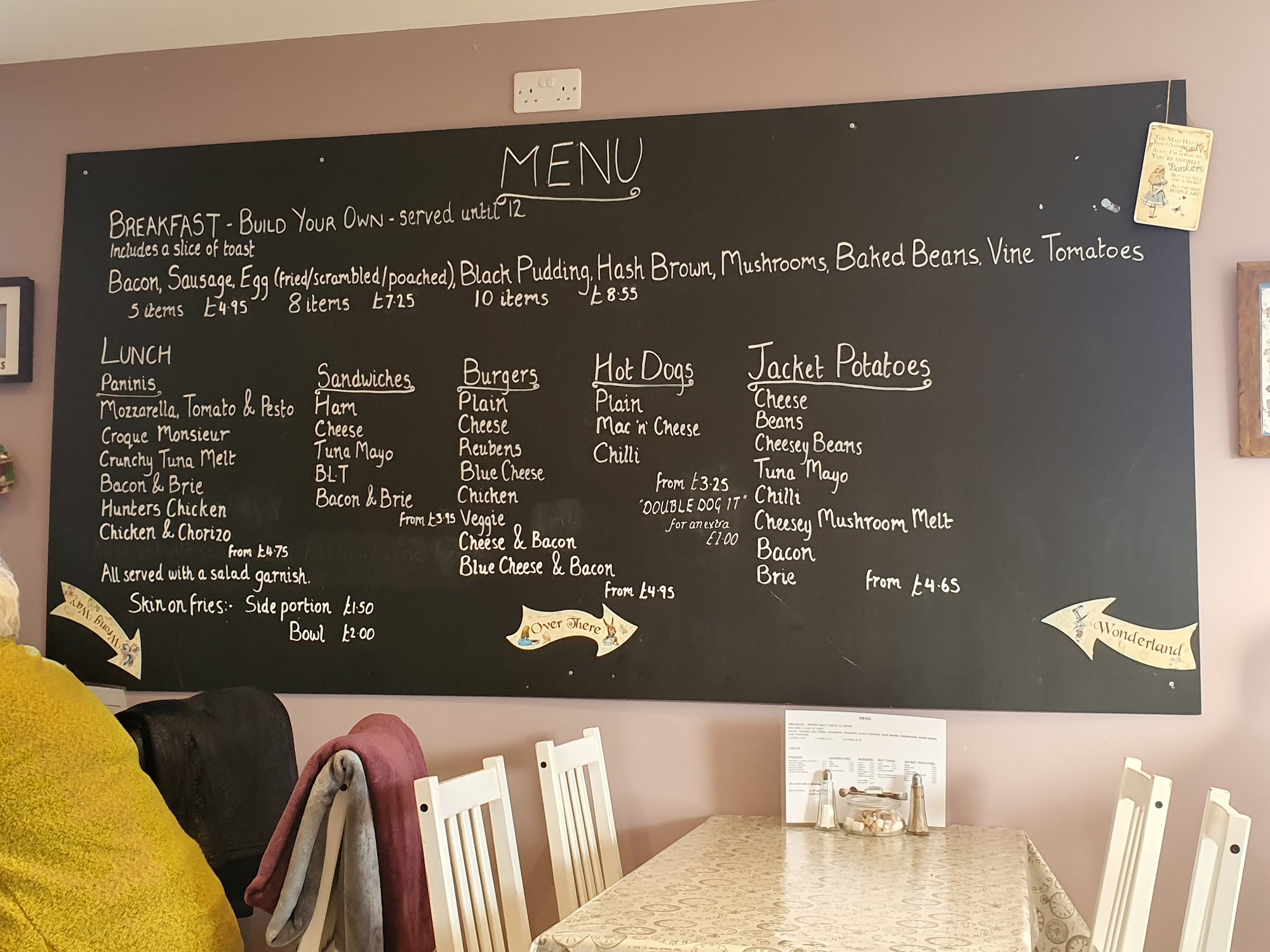 The Mad Hatters Tearooms Menu